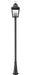 Outdoor Post Mounted Fixture Z-Lite 5029PHXLR-5011P-BK Sand Black Raphael 4 Light Outdoor Post Mounted Fixture Z-Lite