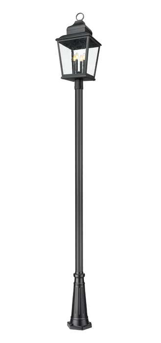 Outdoor Post Mounted Fixture Z-Lite 5029PHXLR-5011P-BK Sand Black Raphael 4 Light Outdoor Post Mounted Fixture Z-Lite