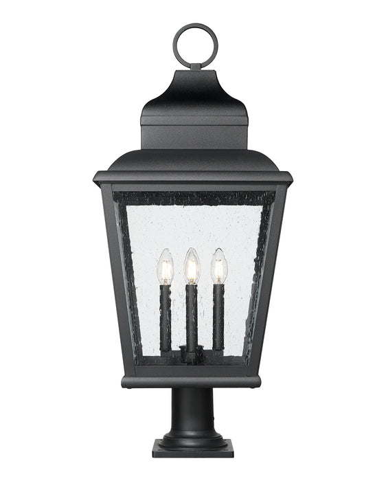 Outdoor Pier Mounted Fixture Z-Lite 5029PHXLR-533PM-BK Sand Black Raphael 4 Light Outdoor Pier Mounted Fixture Z-Lite