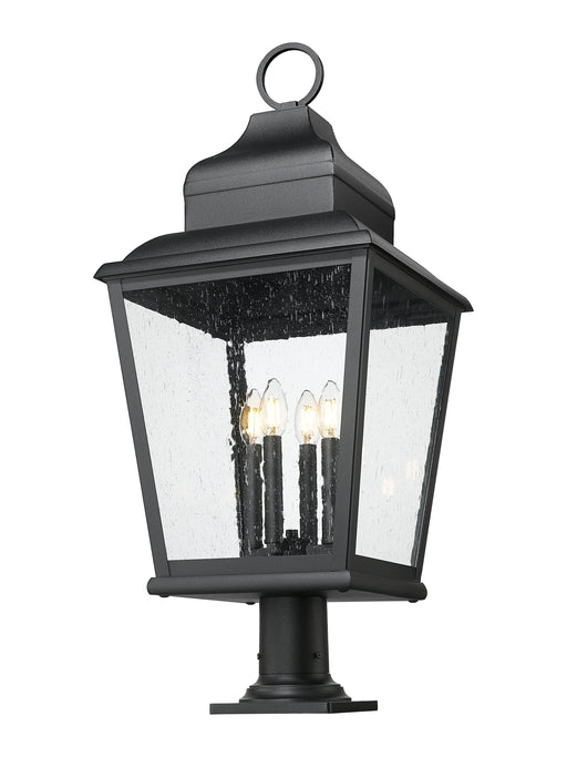 Outdoor Pier Mounted Fixture Z-Lite 5029PHXLR-533PM-BK Sand Black Raphael 4 Light Outdoor Pier Mounted Fixture Z-Lite