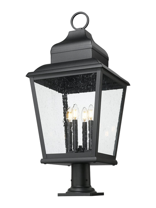 Outdoor Pier Mounted Fixture Z-Lite 5029PHXLR-533PM-BK Sand Black Raphael 4 Light Outdoor Pier Mounted Fixture Z-Lite