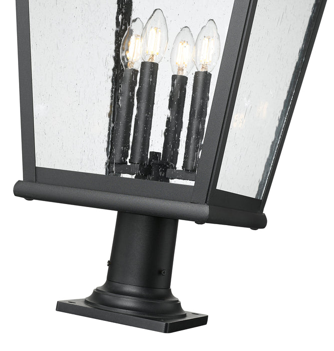 Outdoor Pier Mounted Fixture Z-Lite 5029PHXLR-533PM-BK Sand Black Raphael 4 Light Outdoor Pier Mounted Fixture Z-Lite
