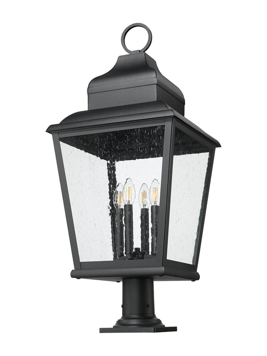 Outdoor Pier Mounted Fixture Z-Lite 5029PHXLR-533PM-BK Sand Black Raphael 4 Light Outdoor Pier Mounted Fixture Z-Lite