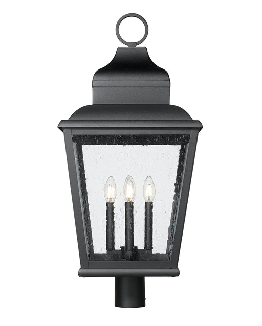 Outdoor Post Mount Fixture Z-Lite 5029PHXLR-BK Sand Black Raphael 4 Light Outdoor Post Mount Fixture Z-Lite