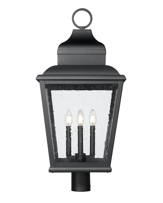 Outdoor Post Mount Fixture Z-Lite 5029PHXLR-BK Sand Black Raphael 4 Light Outdoor Post Mount Fixture Z-Lite