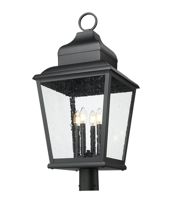 Outdoor Post Mount Fixture Z-Lite 5029PHXLR-BK Sand Black Raphael 4 Light Outdoor Post Mount Fixture Z-Lite