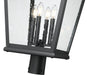 Outdoor Post Mount Fixture Z-Lite 5029PHXLR-BK Sand Black Raphael 4 Light Outdoor Post Mount Fixture Z-Lite