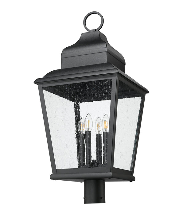 Outdoor Post Mount Fixture Z-Lite 5029PHXLR-BK Sand Black Raphael 4 Light Outdoor Post Mount Fixture Z-Lite