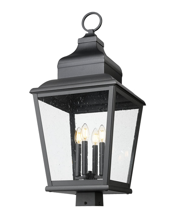 Outdoor Post Mount Fixture Z-Lite 5029PHXLS-BK Sand Black Raphael 4 Light Outdoor Post Mount Fixture Z-Lite