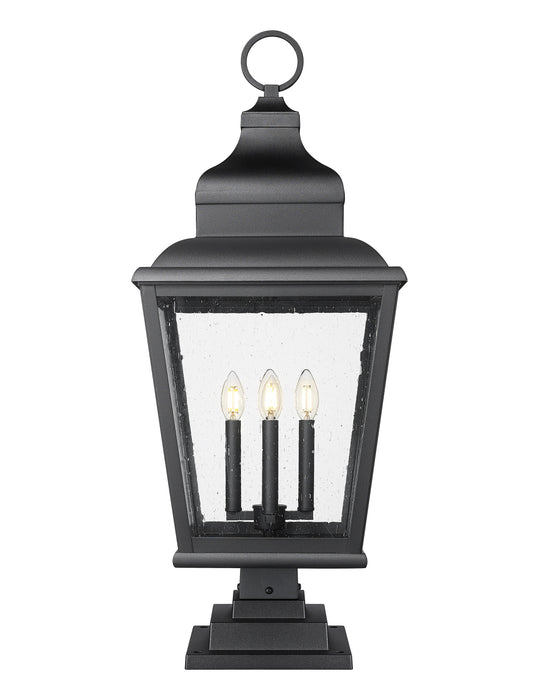 Outdoor Pier Mounted Fixture Z-Lite 5029PHXLS-LSQPM-BK Sand Black Raphael 4 Light Outdoor Pier Mounted Fixture Z-Lite