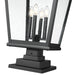 Outdoor Pier Mounted Fixture Z-Lite 5029PHXLS-LSQPM-BK Sand Black Raphael 4 Light Outdoor Pier Mounted Fixture Z-Lite