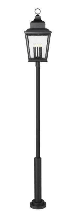 Outdoor Post Mounted Fixture Z-Lite 5029PHXXLR-5010P-BK Sand Black Raphael 5 Light Outdoor Post Mount Fixture Z-Lite