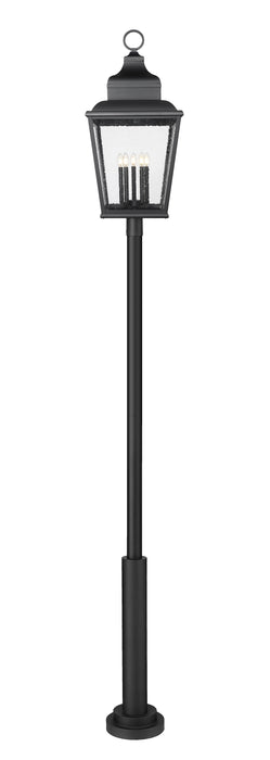 Outdoor Post Mounted Fixture Z-Lite 5029PHXXLR-5010P-BK Sand Black Raphael 5 Light Outdoor Post Mount Fixture Z-Lite