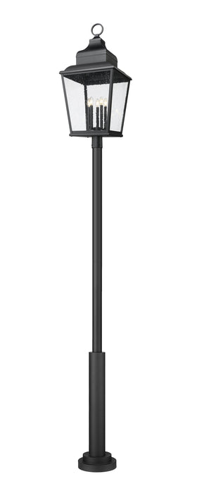 Outdoor Post Mounted Fixture Z-Lite 5029PHXXLR-5010P-BK Sand Black Raphael 5 Light Outdoor Post Mount Fixture Z-Lite