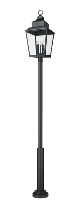 Outdoor Post Mounted Fixture Z-Lite 5029PHXXLR-5010P-BK Sand Black Raphael 5 Light Outdoor Post Mount Fixture Z-Lite