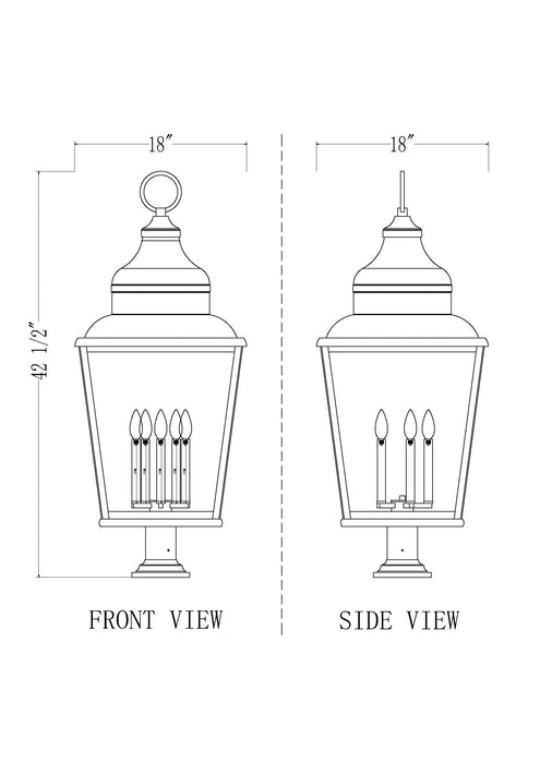 Outdoor Pier Mounted Fixture Z-Lite 5029PHXXLR-533PM-BK Sand Black Raphael 5 Light Outdoor Pier Mounted Fixture Z-Lite