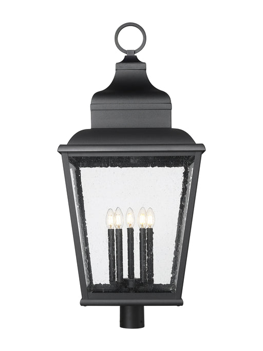 Outdoor Post Mount Fixture Z-Lite 5029PHXXLR-BK Sand Black Raphael 5 Light Outdoor Post Mount Fixture Z-Lite