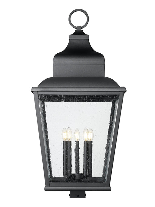 Outdoor Post Mount Fixture Z-Lite 5029PHXXLS-BK Sand Black Raphael 5 Light Outdoor Post Mount Fixture Z-Lite