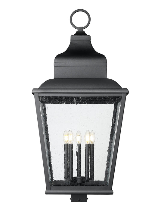 Outdoor Post Mount Fixture Z-Lite 5029PHXXLS-BK Sand Black Raphael 5 Light Outdoor Post Mount Fixture Z-Lite