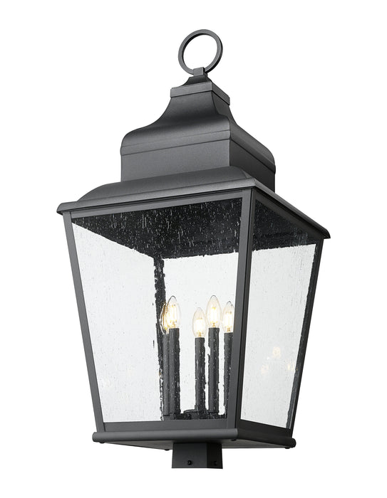 Outdoor Post Mount Fixture Z-Lite 5029PHXXLS-BK Sand Black Raphael 5 Light Outdoor Post Mount Fixture Z-Lite