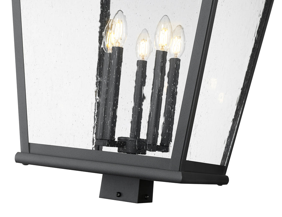 Outdoor Post Mount Fixture Z-Lite 5029PHXXLS-BK Sand Black Raphael 5 Light Outdoor Post Mount Fixture Z-Lite