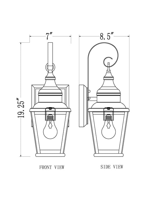 Outdoor Wall Light Z-Lite 5029S-BK Sand Black Raphael 1 Light Outdoor Wall Light Z-Lite
