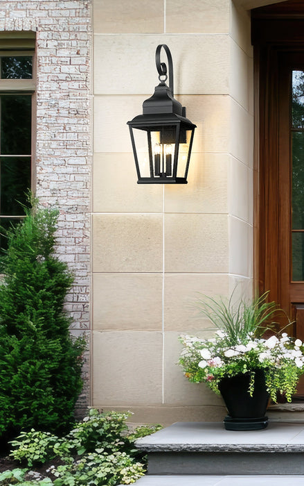 Outdoor Wall Light Z-Lite 5029XL-BK Sand Black Raphael 4 Light Outdoor Wall Light Z-Lite