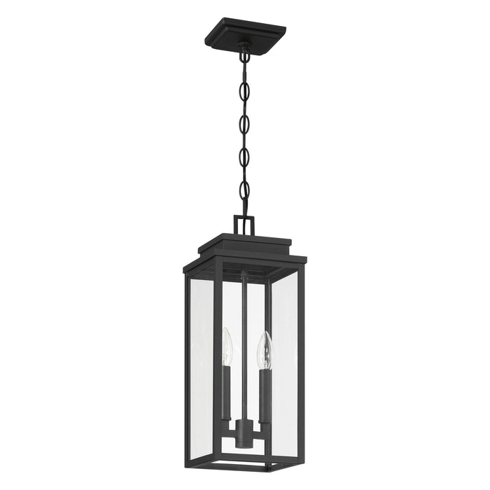 Exterior Pendant Light Thesis 207746A Hillside 7 inch 2 light Textured Black Exterior Pendant Light with Clear Glass THESIS