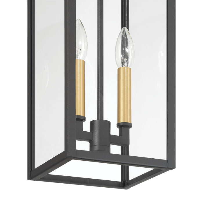 Exterior Pendant Light Thesis 207746A Hillside 7 inch 2 light Textured Black Exterior Pendant Light with Clear Glass THESIS