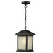 Outdoor Chain Mount Ceiling Fixture Z-Lite 507CHM-BK Black Holbrook 1 Light Outdoor Chain Mount Ceiling Fixture Z-Lite