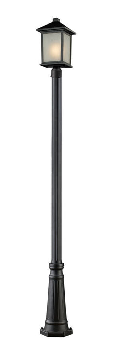 Outdoor Post Mounted Fixture Z-Lite 507PHB-519P-BK Black Holbrook 1 Light Outdoor Post Mounted Fixture Z-Lite