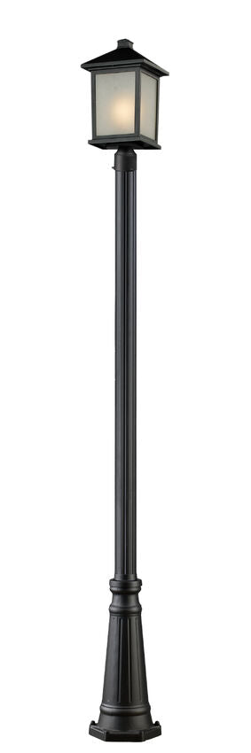 Outdoor Post Mounted Fixture Z-Lite 507PHB-519P-BK Black Holbrook 1 Light Outdoor Post Mounted Fixture Z-Lite