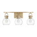 Vanity Light Thesis 207641A Mansfield 24 inch 3 light Champagne Gold Vanity Light with Clear Glass Shades THESIS