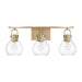 Vanity Light Thesis 207641A Mansfield 24 inch 3 light Champagne Gold Vanity Light with Clear Glass Shades THESIS