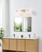 Vanity Light Thesis 206992A Valentin 24 inch 3 light Brushed Nickel Vanity Light with Clear Pressed Glass Shades THESIS