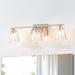 Vanity Light Thesis 206992A Valentin 24 inch 3 light Brushed Nickel Vanity Light with Clear Pressed Glass Shades THESIS