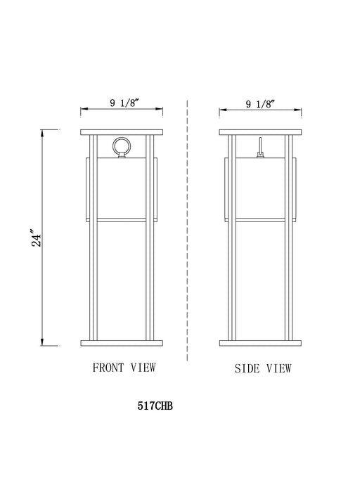 Outdoor Chain Mount Ceiling Fixture Z-Lite 517CHB-BK-LED Black Luca 1 Light Outdoor Chain Mount Ceiling Fixture Z-Lite