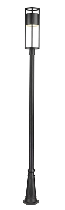 Outdoor Post Mounted Fixture Z-Lite 517PHB-519P-BK-LED Black Luca 1 Light Outdoor Post Mounted Fixture Z-Lite