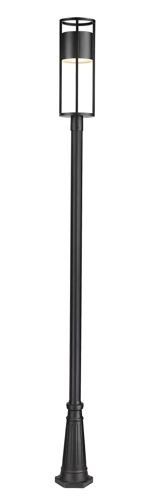 Outdoor Post Mounted Fixture Z-Lite 517PHB-519P-BK-LED Black Luca 1 Light Outdoor Post Mounted Fixture Z-Lite