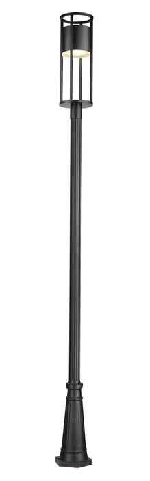 Outdoor Post Mounted Fixture Z-Lite 517PHB-519P-BK-LED Black Luca 1 Light Outdoor Post Mounted Fixture Z-Lite
