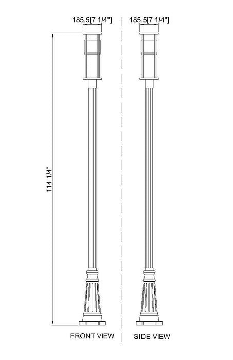 Outdoor Post Mounted Fixture Z-Lite 517PHB-519P-BK-LED Black Luca 1 Light Outdoor Post Mounted Fixture Z-Lite