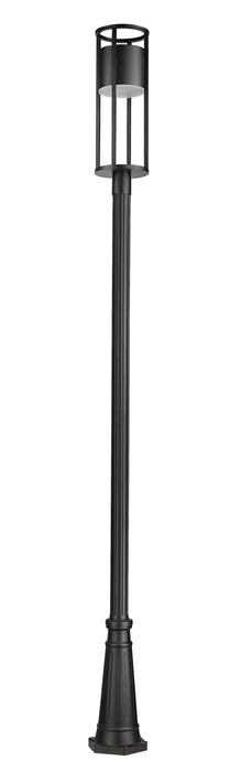 Outdoor Post Mounted Fixture Z-Lite 517PHB-519P-BK-LED Black Luca 1 Light Outdoor Post Mounted Fixture Z-Lite