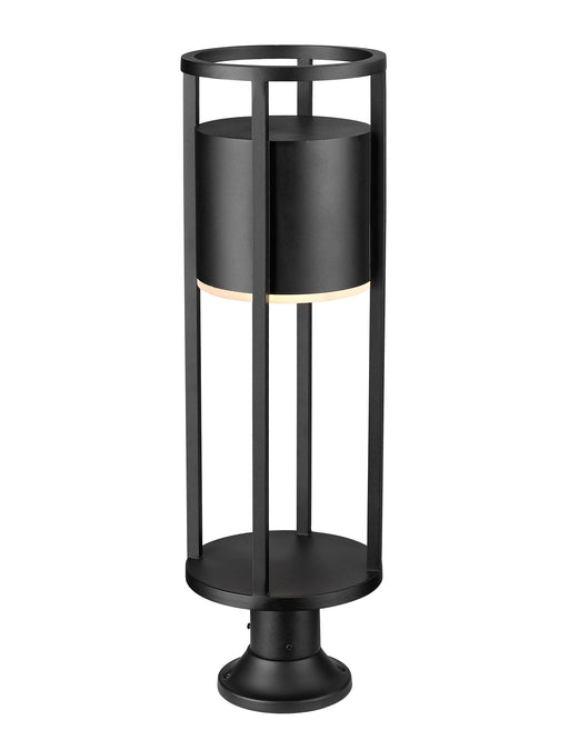 Outdoor Pier Mounted Fixture Z-Lite 517PHB-553PM-BK-LED Black Luca 1 Light Outdoor Pier Mounted Fixture Z-Lite