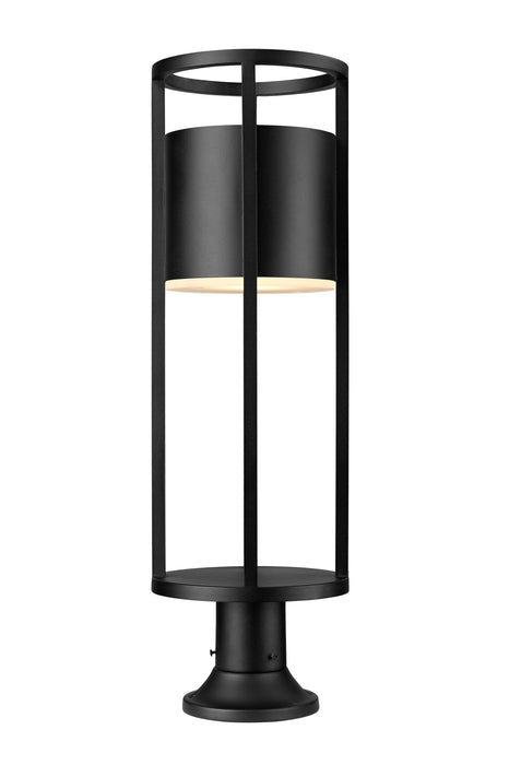 Outdoor Pier Mounted Fixture Z-Lite 517PHB-553PM-BK-LED Black Luca 1 Light Outdoor Pier Mounted Fixture Z-Lite