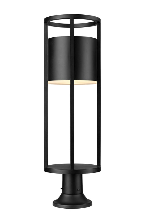 Outdoor Pier Mounted Fixture Z-Lite 517PHB-553PM-BK-LED Black Luca 1 Light Outdoor Pier Mounted Fixture Z-Lite