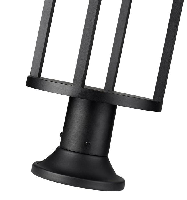 Outdoor Pier Mounted Fixture Z-Lite 517PHB-553PM-BK-LED Black Luca 1 Light Outdoor Pier Mounted Fixture Z-Lite
