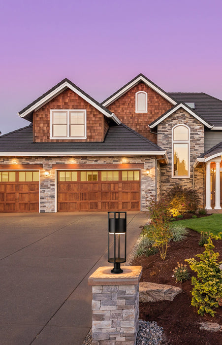 Outdoor Pier Mounted Fixture Z-Lite 517PHB-553PM-BK-LED Black Luca 1 Light Outdoor Pier Mounted Fixture Z-Lite