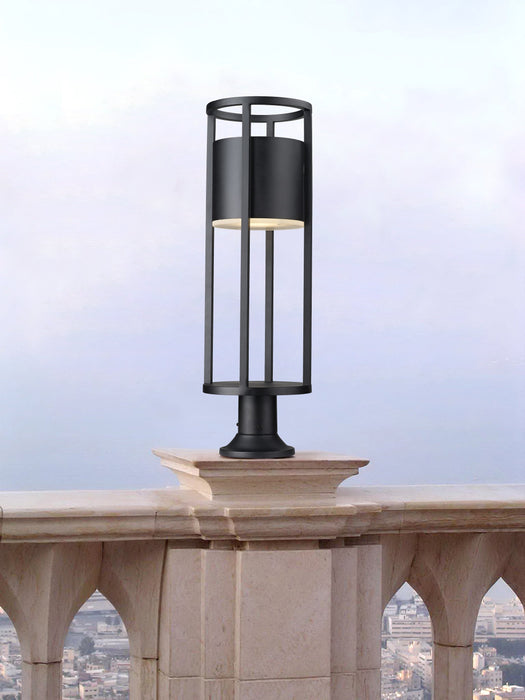 Outdoor Pier Mounted Fixture Z-Lite 517PHB-553PM-BK-LED Black Luca 1 Light Outdoor Pier Mounted Fixture Z-Lite