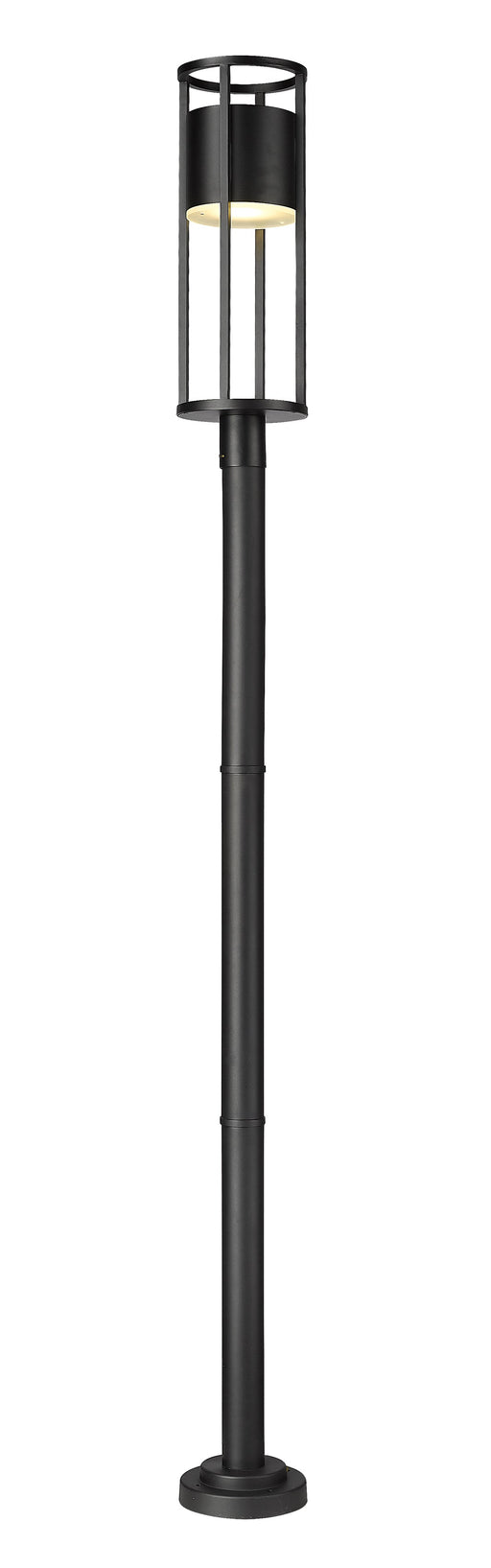 Outdoor Post Mounted Fixture Z-Lite 517PHB-567P-BK-LED Black Luca 1 Light Outdoor Post Mounted Fixture Z-Lite
