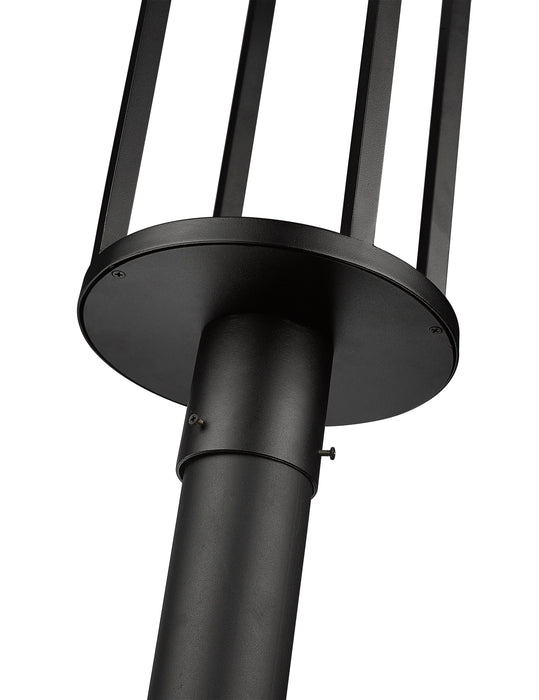 Outdoor Post Mounted Fixture Z-Lite 517PHB-567P-BK-LED Black Luca 1 Light Outdoor Post Mounted Fixture Z-Lite